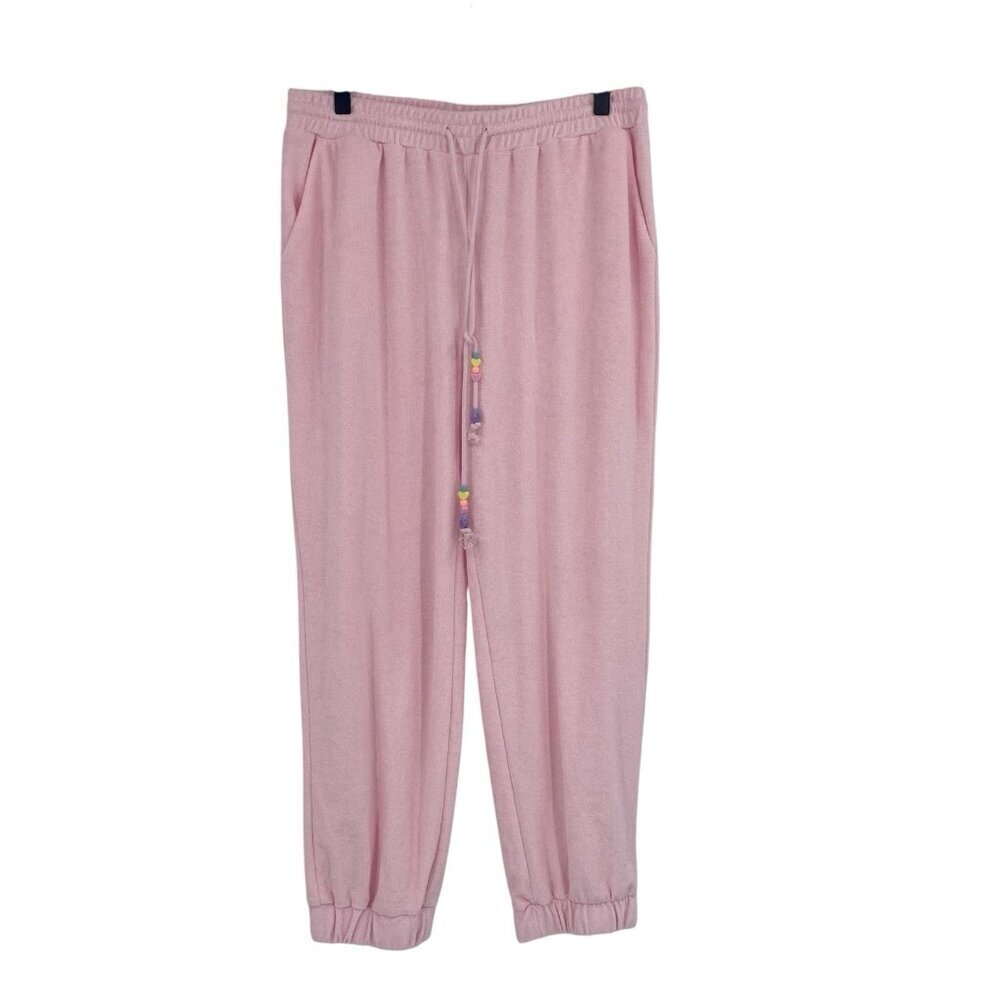 Stoney Clover Lane x Target Women's M Ankle Terry Joggers Light Pink Beaded